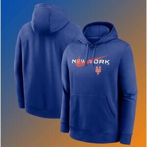 Nike New York Mets Mens Swoosh Neighborhood Fleece Pullover Hoodie Size M